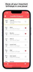 JustBirthdays! screenshot #1 for iPhone