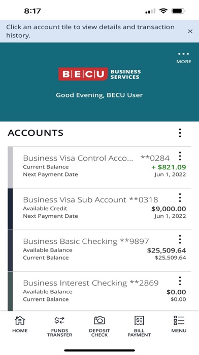 BECU Business Screenshot
