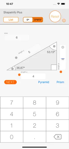 Game screenshot Рисунок калькулятор ShapeInfo apk