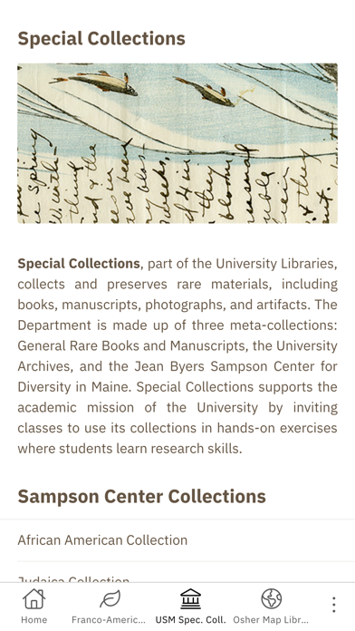 USM Specialized Collections Screenshot