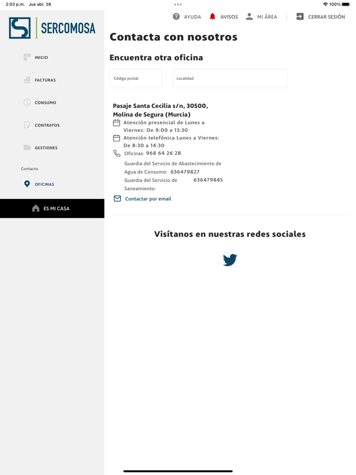 Canal Cliente Online SERCOMOSA