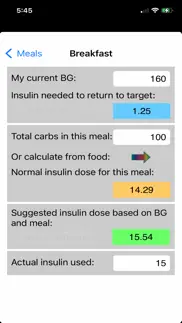 diabetes personal calculator iphone screenshot 3