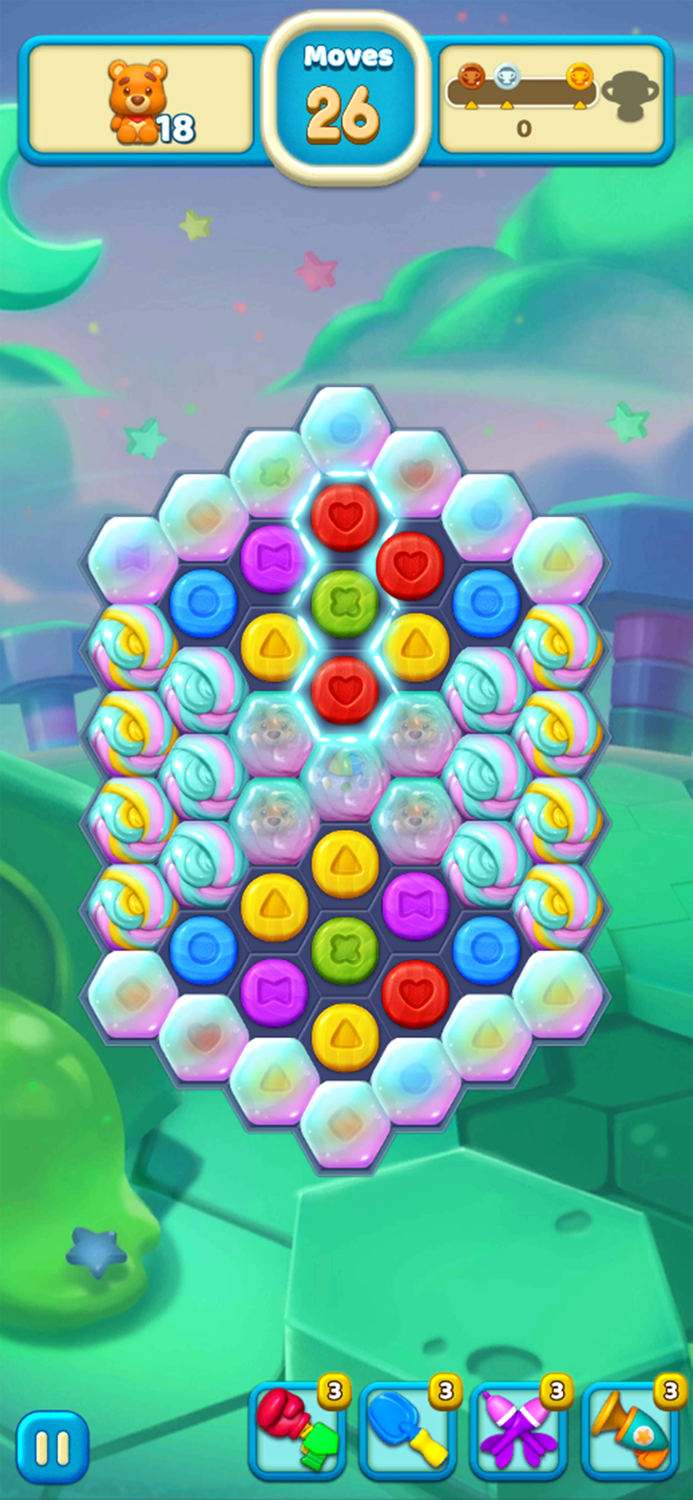 Toy Party Match 3 Hexa Blast