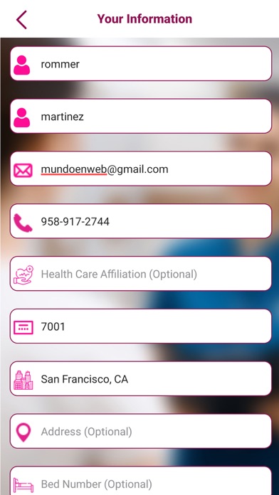 Immediate Service Request Screenshot