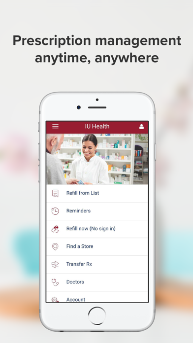 IU Health Pharmacy Screenshot