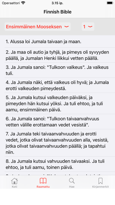 Finnish Pyhä Raamattu 1938 Screenshot