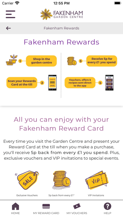 Fakenham Reward Card Screenshot
