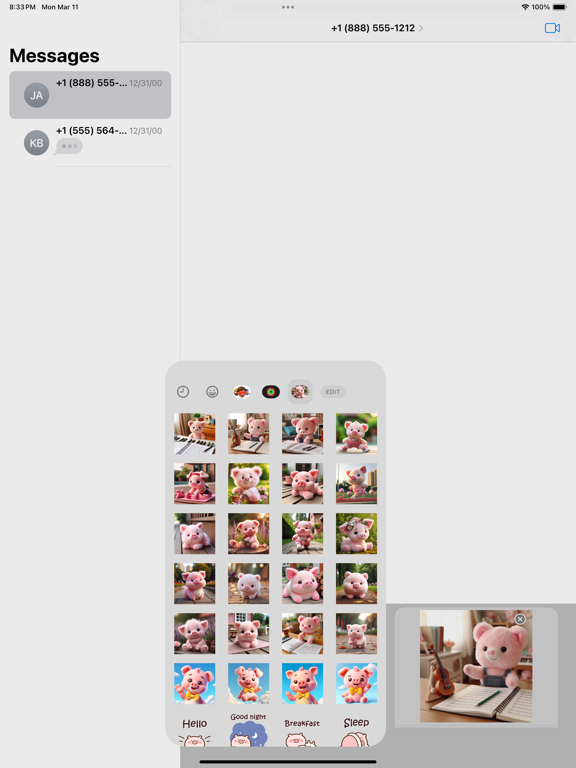 Screenshot #5 pour Cool Pets (Pig) Stickers pack