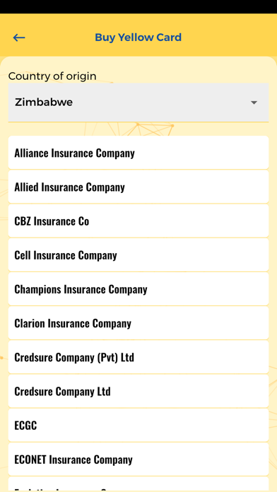 COMESA Yellow card Screenshot