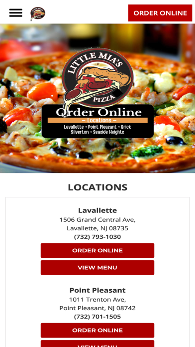 Little Mia's Pizza App Screenshot