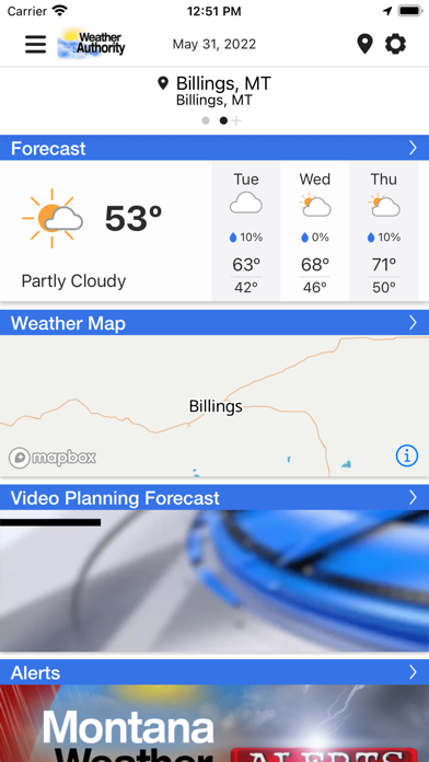 Montana Weather Authority Screenshot