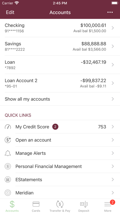 Lowell Five Bank Screenshot