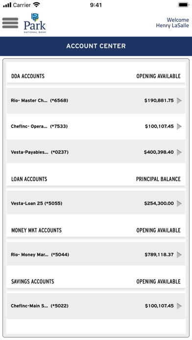 Park National Bank Business Screenshot