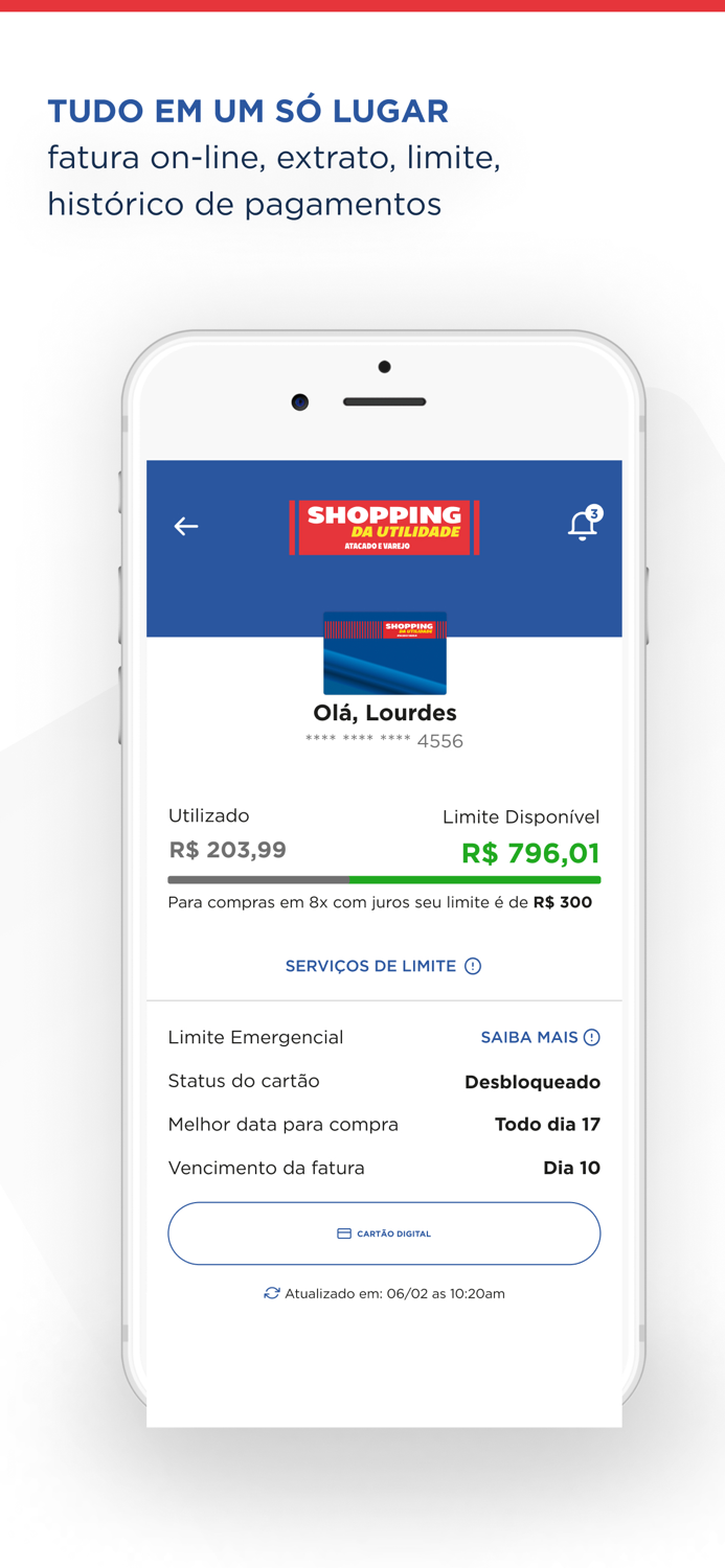 Cartão Shopping da Utilidade