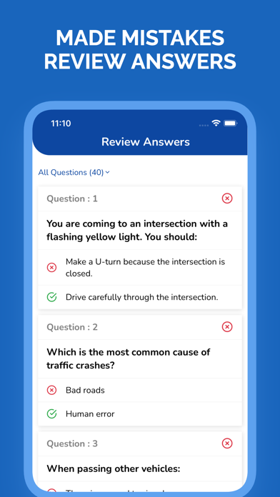 Iowa DOT Permit Practice Test Screenshot