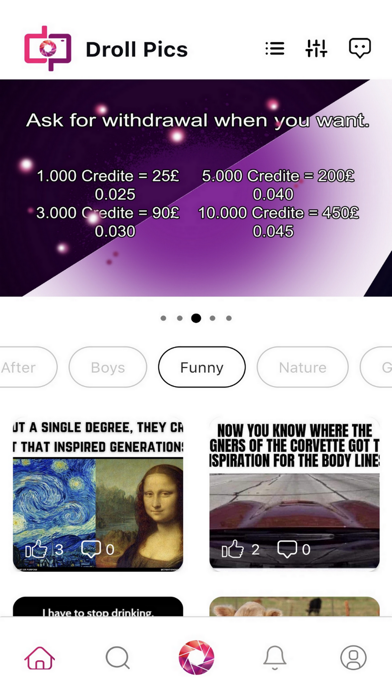 Droll Pics - Sell your Selfies Screenshot