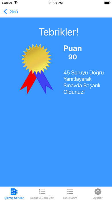 Ehliyet Sınavına Hazırlık Screenshot