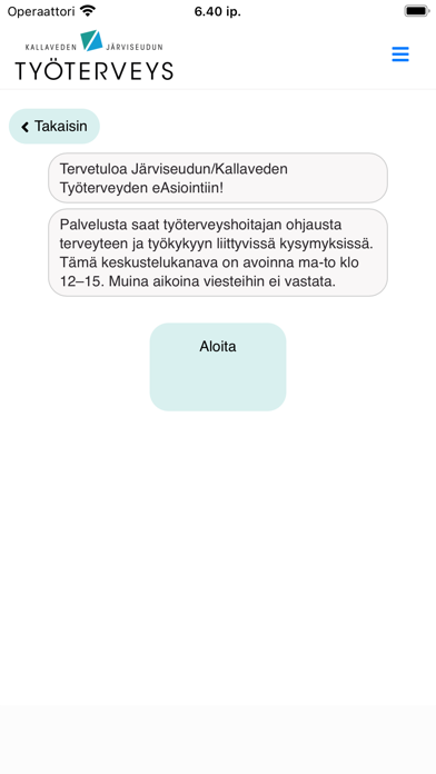 Järviseudun eTyöterveys Screenshot