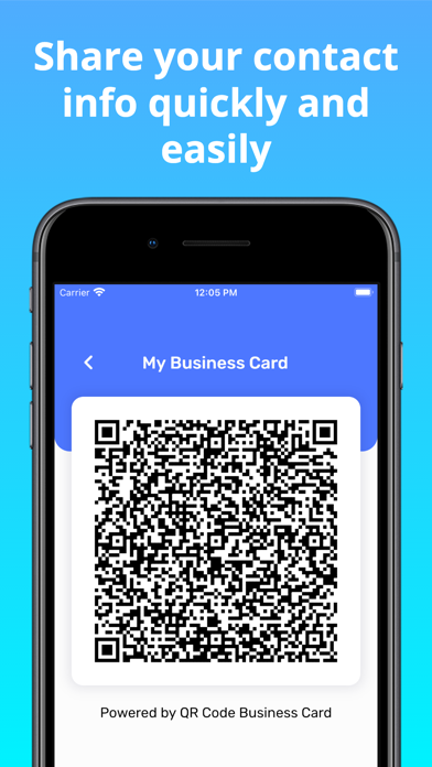 QR Code Business Card Screenshot
