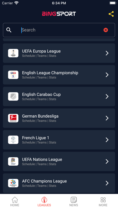 Bingsport - Football Live Screenshot