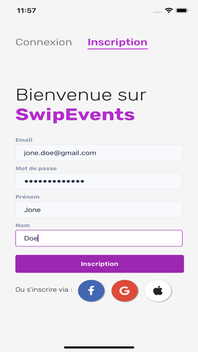 Swipevents Screenshot