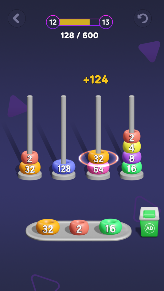 #4. Hoop Stack 2048 Merge (iOS) Podle: Vnstart LLC