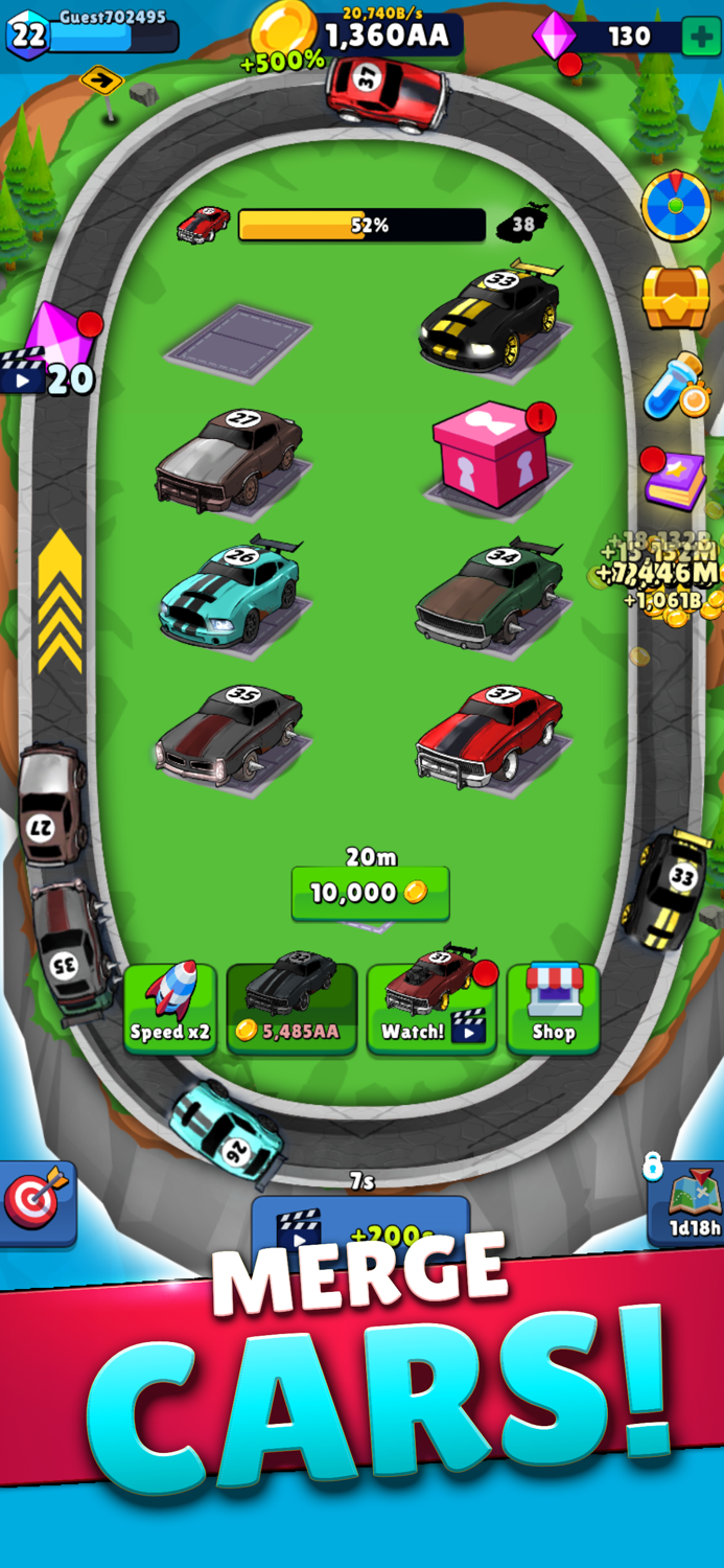 Merge Muscle Cars - Idle Games