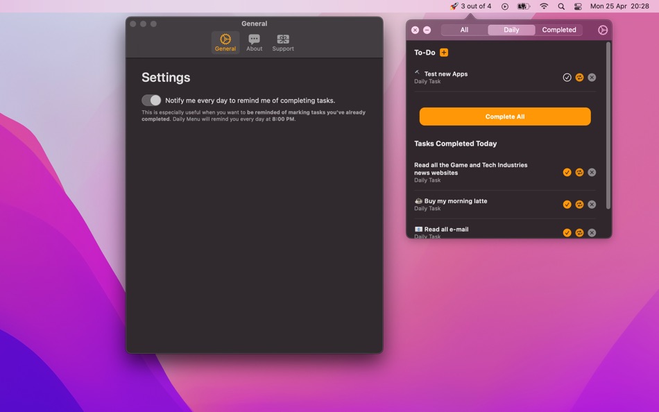 #3. Daily Menu - To-do and Tasks (macOS) 由: Marcos Morais