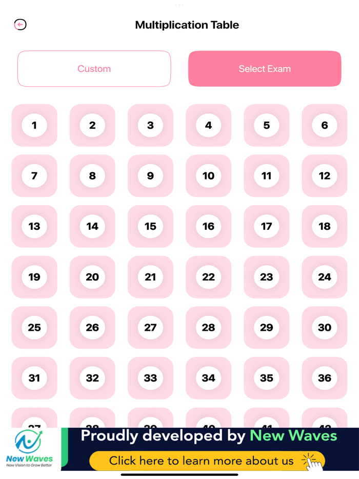 NewWaves Maths Tables Learning