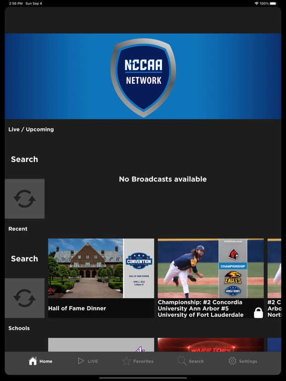 Screenshot #1 for NCCAA Network