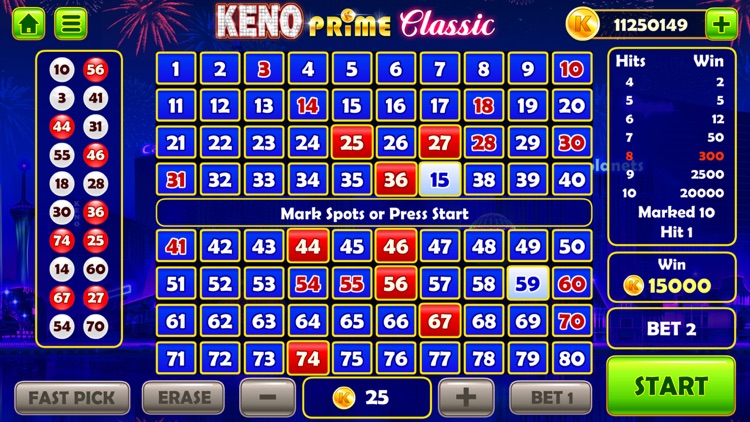 Keno Prime - Super Bonus Play screenshot-0