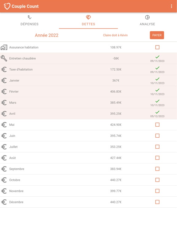 Screenshot #6 pour Couple Count - Dépenses couple