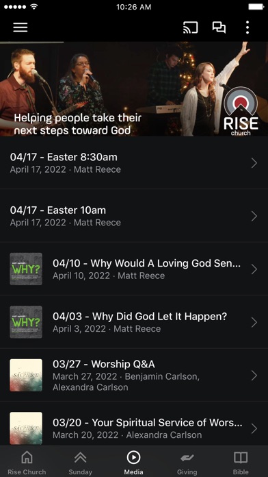 Rise Church App Screenshot