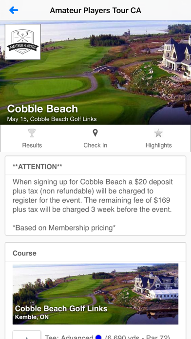Amateur Players Tour CA Screenshot