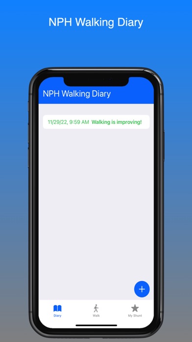 NPH Walking Diary Screenshot