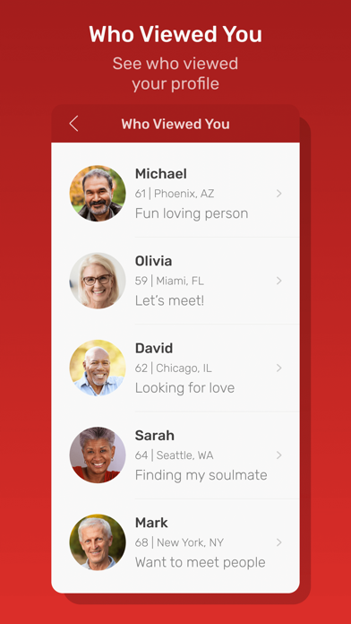 Dating for Seniors App Screenshot