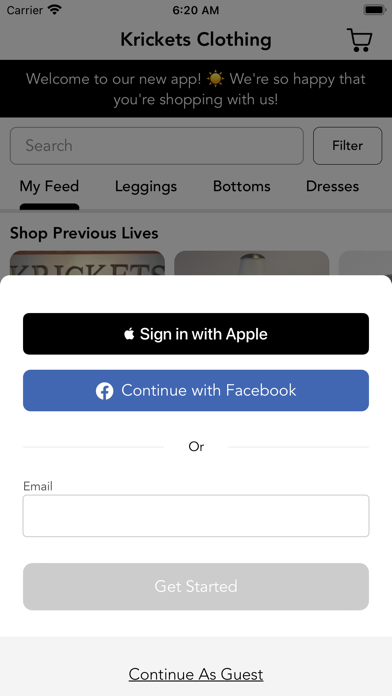 Krickets Clothing Screenshot
