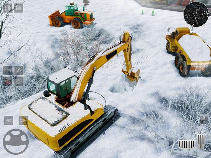Heavy Excavator Snow Plow Sim