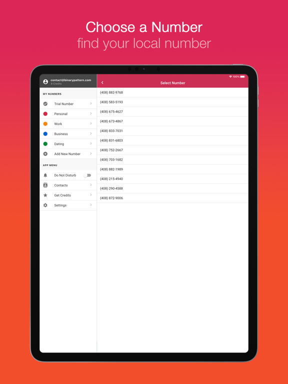 Second Line Calling/Texting iPad screenshot 3 - Social Networking app