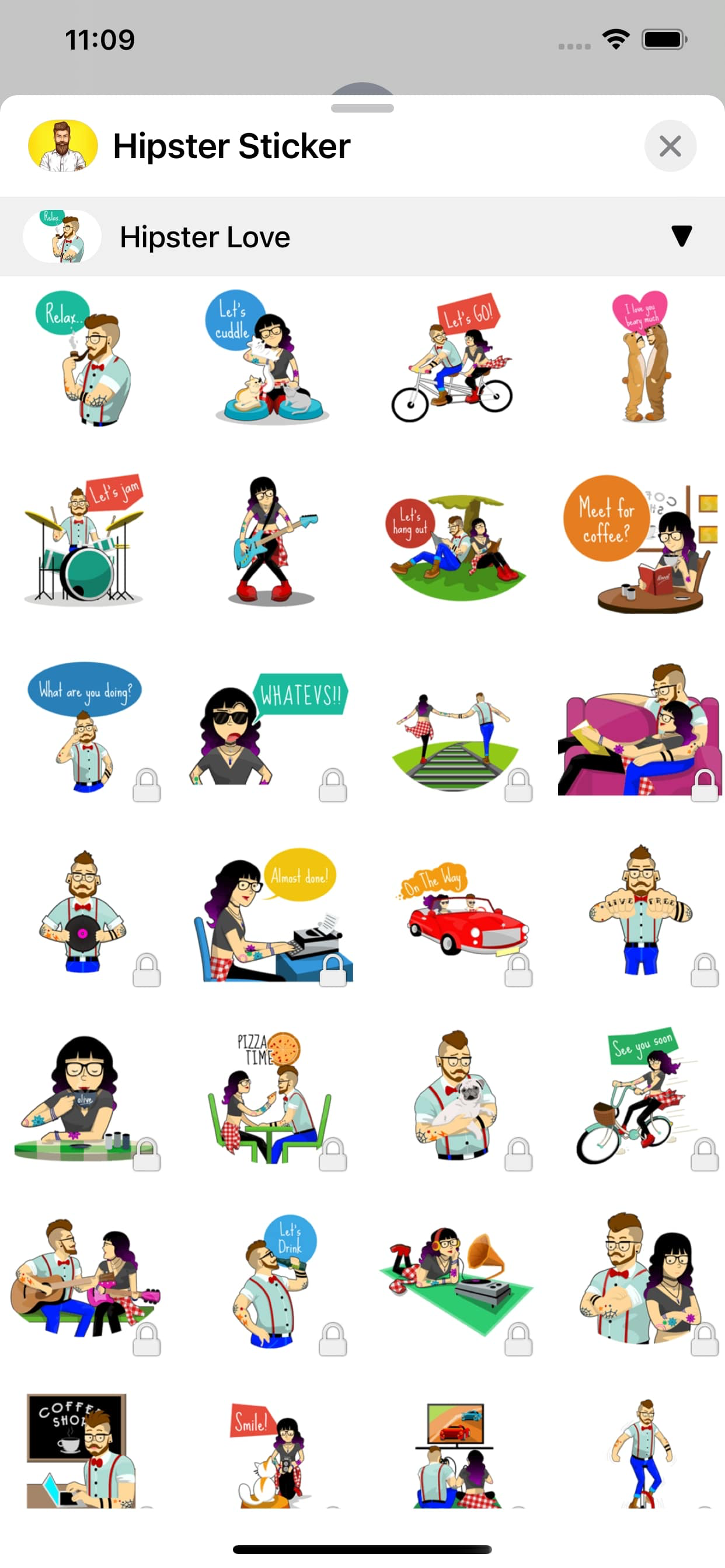 Hipster Sticker •