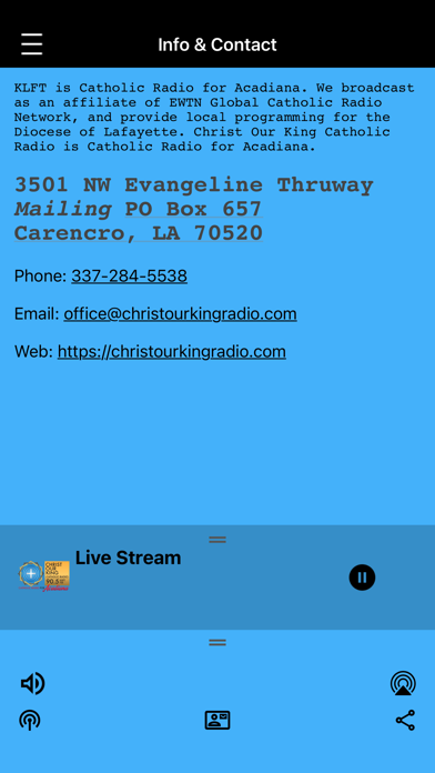 KLFT 90.5 CATHOLIC RADIO Screenshot