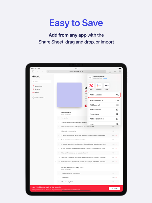 MusicBox: Save Music for Later MusicBox: Save Music for Later