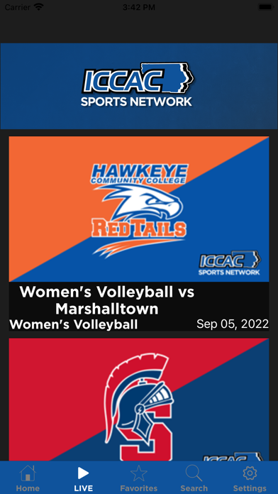 ICCAC Sports Network Screenshot