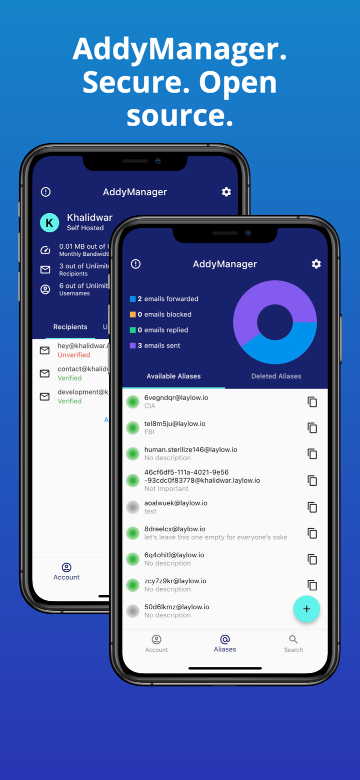 AddyManager: Addy.io Mobile screenshot 1