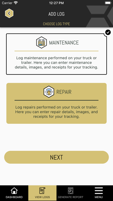 Truck Maintenance & Repair Log Screenshot