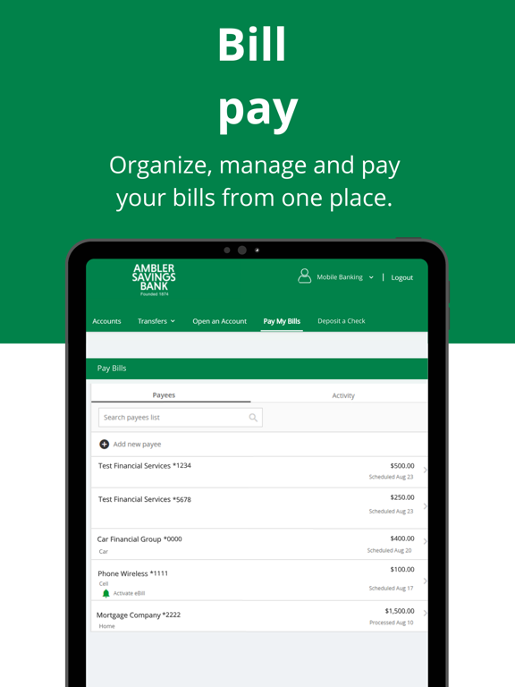 Ambler Savings Bank Mobile App iPad screenshot 7 - Finance app