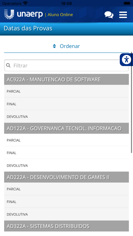 #4. Aluno Online Mobile (iOS) โดย: UNAERP - Universidade de Ribeirão Preto
