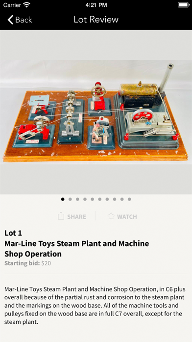 Harris Toy Train Auctions Screenshot