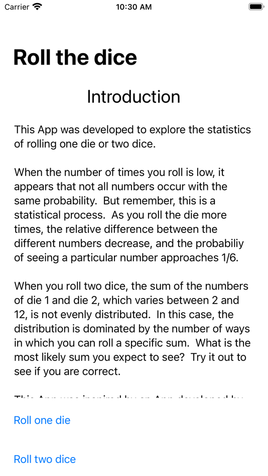 #1. Roll one/two Die/Dice (iOS) 由: Frank Wolfs