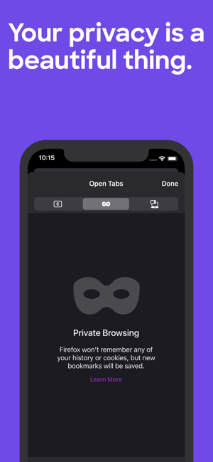 ‎Firefox: Private, Safe Browser Screenshot